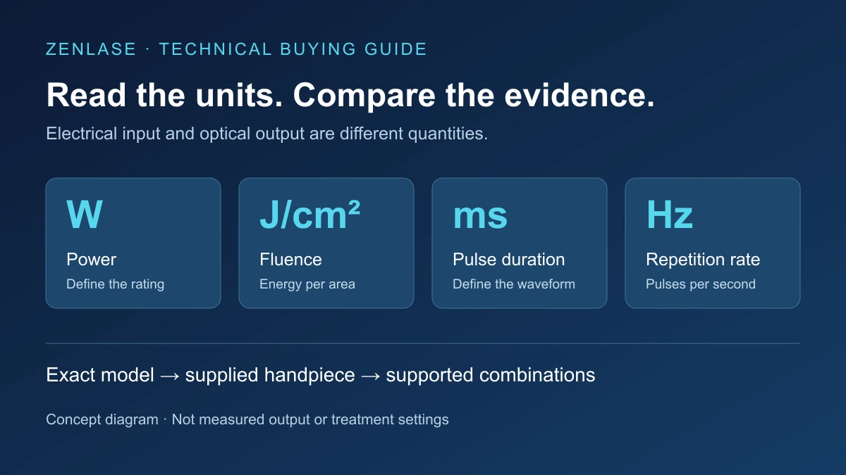Diode Laser Specifications Explained: W, J/cm², ms and Hz