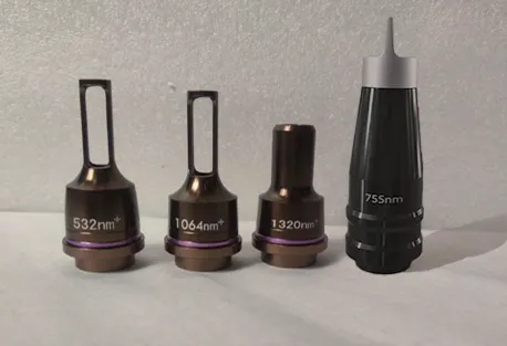 Four types of laser heads are shown